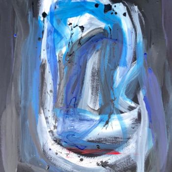 Картина под названием "Chambre bleue" - Serge Berry, Подлинное произведение искусства, Акрил