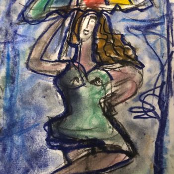 Painting titled "American gypsy in P…" by Serge Berry, Original Artwork, Pastel