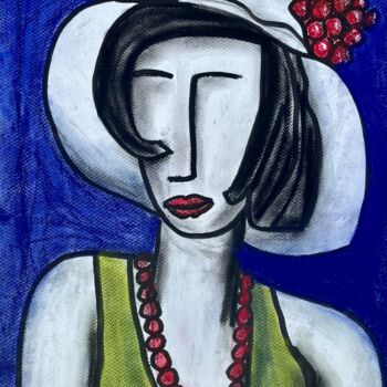 Peinture intitulée "Mademoiselle Amandi…" par Serge Berry, Œuvre d'art originale, Pastel