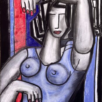 Pintura intitulada "La maitresse de mai…" por Serge Berry, Obras de arte originais, Pastel