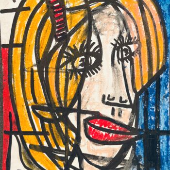 Malerei mit dem Titel "Suzie dans sa coint…" von Serge Berry, Original-Kunstwerk, Pastell