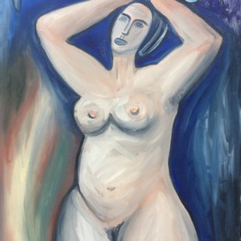 Peinture intitulée "Femme a sa toilette" par Serge Berry, Œuvre d'art originale