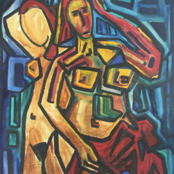 Peinture intitulée "Femmes a la sortie…" par Serge Berry, Œuvre d'art originale, Huile