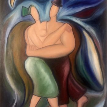 Painting titled "Danse et fusion" by Serge Berry, Original Artwork