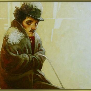 Pintura intitulada ""Сharl Chaplin"" por Serge Ivantsov, Obras de arte originais
