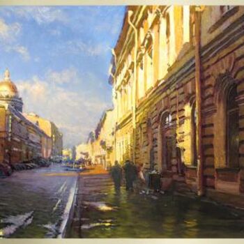 Painting titled "" Petersburg's yard…" by Serge Ivantsov, Original Artwork