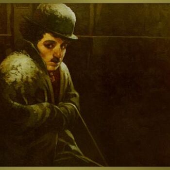 Malerei mit dem Titel ""Сharl Chaplin"" von Serge Ivantsov, Original-Kunstwerk