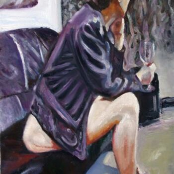 Painting titled "thaÏe assise avec u…" by Serge Krief, Original Artwork