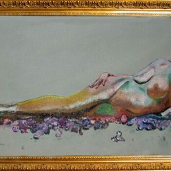 Painting titled "fille aux couleurs" by Serge Krief, Original Artwork