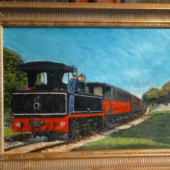 Pintura intitulada "Le train" por Serge Krief, Obras de arte originais