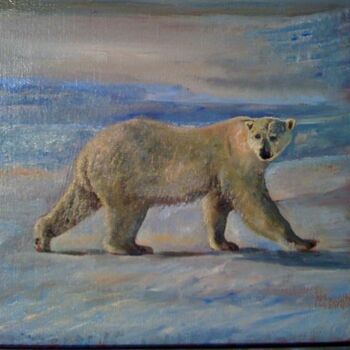 Painting titled "Ours blanc" by Serge Krief, Original Artwork