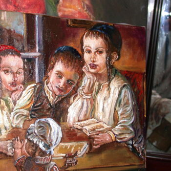 Painting titled "enfants Jerusalem" by Serge Krief, Original Artwork, Oil