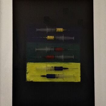 Schilderij getiteld "Suprematist expansi…" door Serge Lilac, Origineel Kunstwerk, Plastic Gemonteerd op Houten paneel