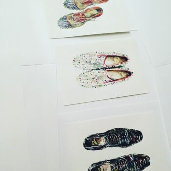 Drawing titled "Louboutins" by Serge Lilac, Original Artwork, Watercolor