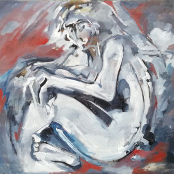 Malerei mit dem Titel "Страх" von Sergey Loznitsa, Original-Kunstwerk, Öl