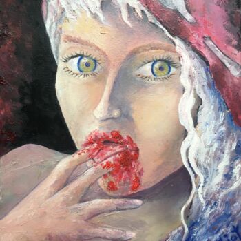 Painting titled "GOURMANDISE" by Serge Mathiot, Original Artwork, Oil