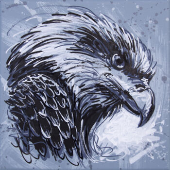 Pintura titulada "Tête d'aigle" por Serge Mazet, Obra de arte original, Acrílico