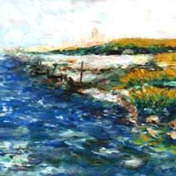 Painting titled "Les Falaises" by Serge Nigon, Original Artwork