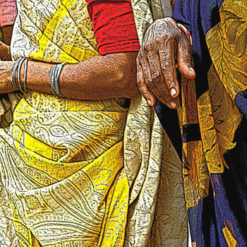 Arts numériques intitulée "Sari indiens" par Serge Nouchi, Œuvre d'art originale, Autre