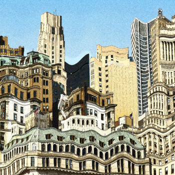 Digital Arts titled "Maisons de New-York" by Serge Nouchi, Original Artwork, Other