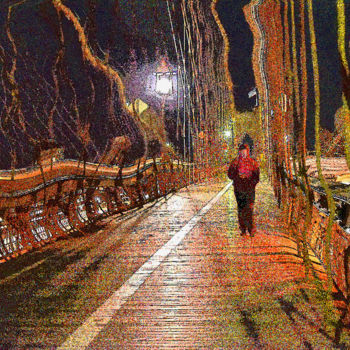 Digital Arts titled "Pont de nuit" by Serge Nouchi, Original Artwork, Other