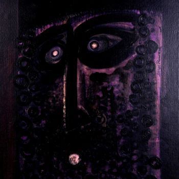 Painting titled "Rabbin violet" by Serge Prowizur, Original Artwork, Acrylic