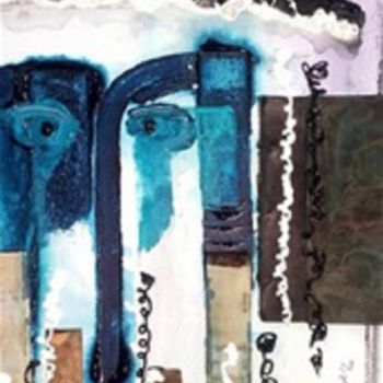 Peinture intitulée "Rabbin turquoise" par Serge Prowizur, Œuvre d'art originale, Acrylique