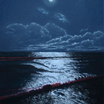 Dessin intitulée "Moonlight" par Serge Ra, Œuvre d'art originale, Pastel