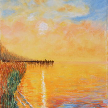 Painting titled "Morning. Curonian." by Serge Ra, Original Artwork, Pastel