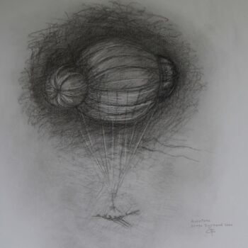 Drawing titled "Aventure" by Serge Reynaud (Art of Flying), Original Artwork, Graphite