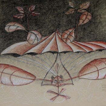 Dessin intitulée "Machine Volante à r…" par Serge Reynaud (Art of Flying), Œuvre d'art originale, Crayon