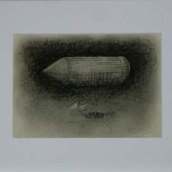 Printmaking titled "Ballon à Voile" by Serge Reynaud (Art of Flying), Original Artwork, Digital Print