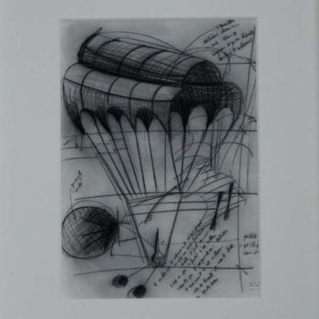 Estampas & grabados titulada "Dessin préparatoire" por Serge Reynaud (Art of Flying), Obra de arte original, Impresión digit…