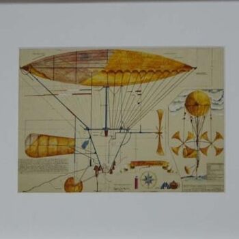 Estampas & grabados titulada "Helicopanthe_" por Serge Reynaud (Art of Flying), Obra de arte original, Impresión digital