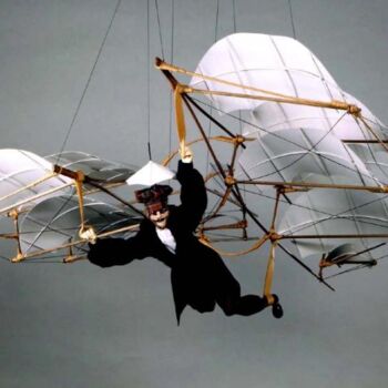 Sculpture intitulée "CELESTE  PARAPLUIE" par Serge Reynaud (Art of Flying), Œuvre d'art originale, Techniques mixtes