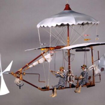 Sculpture intitulée "OMBELLIBUS" par Serge Reynaud (Art of Flying), Œuvre d'art originale, Techniques mixtes