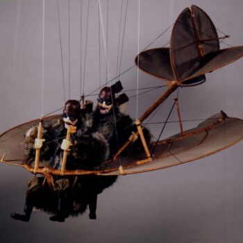 Sculpture titled "PLANEUR  BIPLACE" by Serge Reynaud (Art of Flying), Original Artwork, Mixed Media