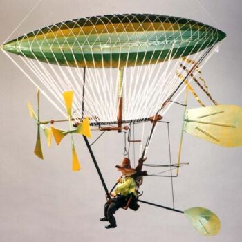 「HELICOPANTHE」というタイトルの彫刻 Serge Reynaud (Art of Flying)によって, オリジナルのアートワーク, ミックスメディア