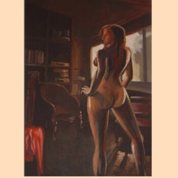 Painting titled "Borcu2" by Serge Salis, Original Artwork, Oil Mounted on Wood Stretcher frame