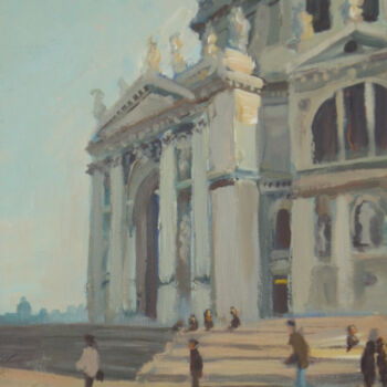 Painting titled "Chiesa di San Giorg…" by Serge Salis, Original Artwork, Oil Mounted on Other rigid panel