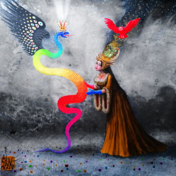 "Feathered Variegate…" başlıklı Tablo Serge Sunne tarafından, Orijinal sanat, Akrilik