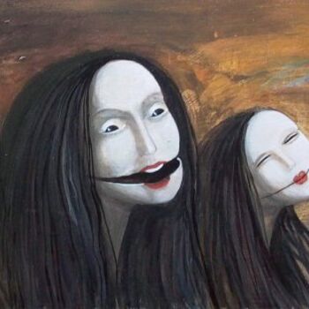 Peinture intitulée "japanese dolls" par Serge Sunne, Œuvre d'art originale
