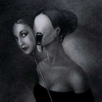 Pittura intitolato "..with mask 3" da Serge Sunne, Opera d'arte originale