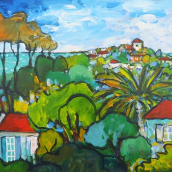 Painting titled "Villecey sur Mer" by Serge Thiery, Original Artwork, Acrylic