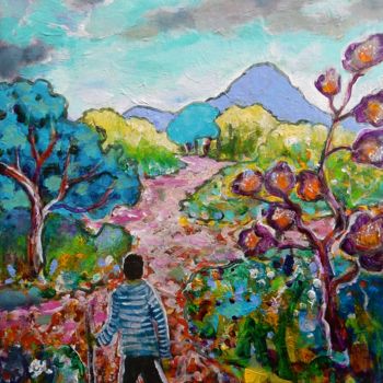 Painting titled "Un Autre Chemin" by Serge Thiery, Original Artwork, Acrylic