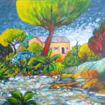 Painting titled "Orage d'été" by Serge Thiery, Original Artwork, Acrylic