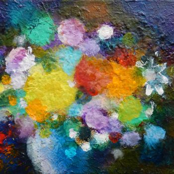 Painting titled "Bouquet" by Serge Thiery, Original Artwork, Acrylic