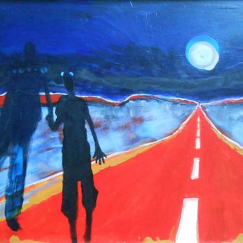 Peinture intitulée "Partir" par Serge Thiery, Œuvre d'art originale, Acrylique