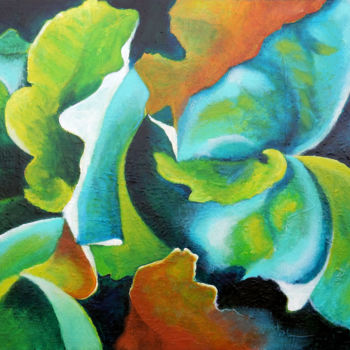 Painting titled "Vert Dure" by Serge Thiery, Original Artwork, Acrylic