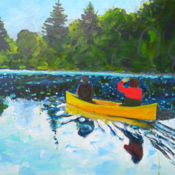 Peinture intitulée "Sur l'Eau" par Serge Thiery, Œuvre d'art originale, Acrylique